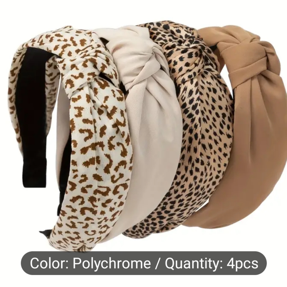 4 PCS Fabric Headbands Assorted Colors